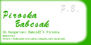 piroska babcsak business card